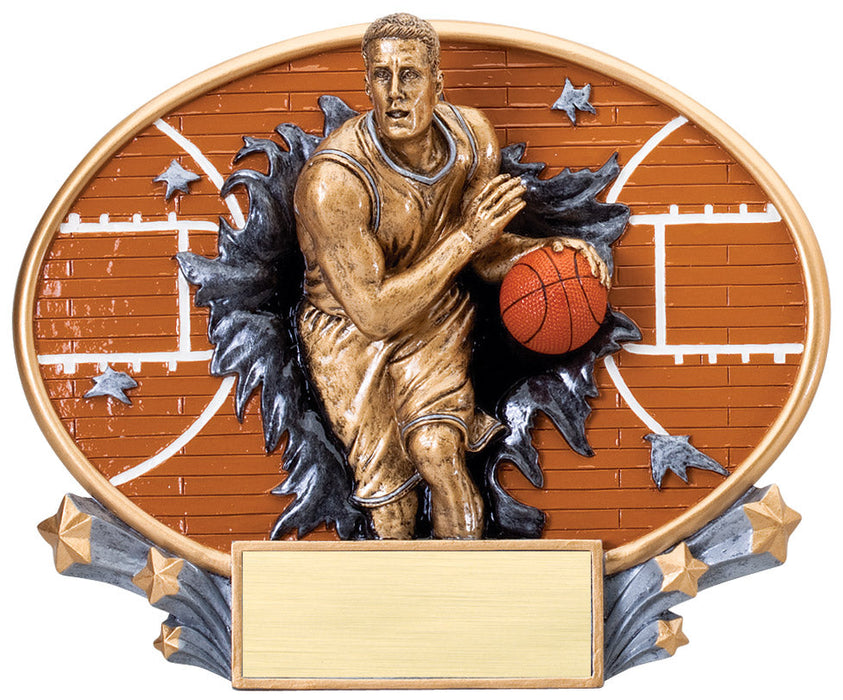 Xplosion 3D Oval Resin Basketball Plaque Male