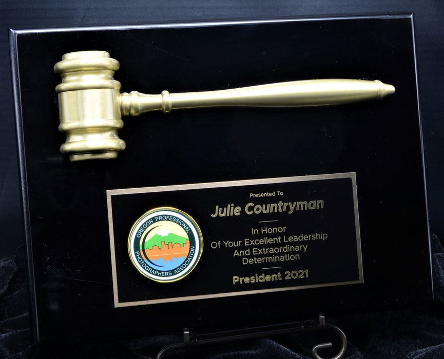 Black Piano Gavel Plaque with 2 plate types