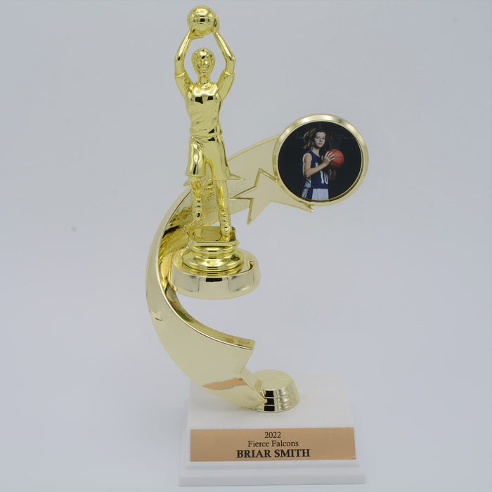 Junior Basketball Trophy with Picture - Girl