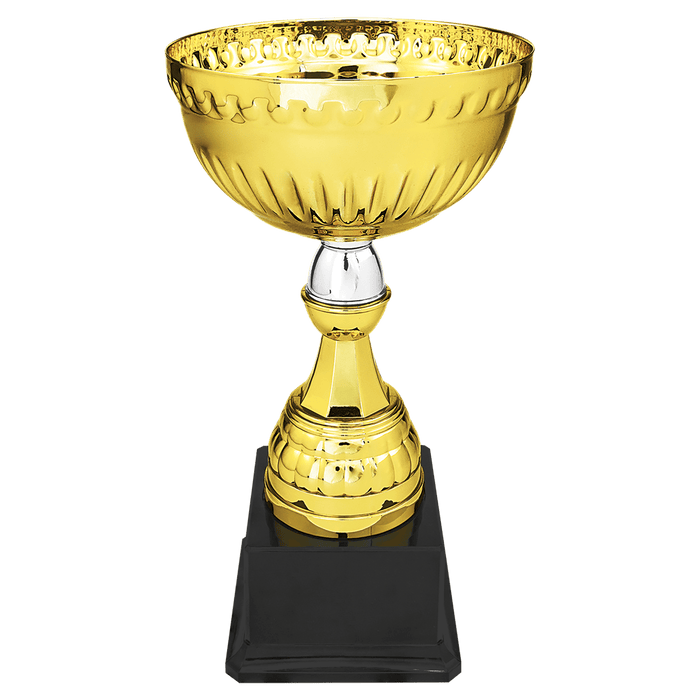 Gold / Silver Metal Cup Trophy  on Weighted Plastic Base