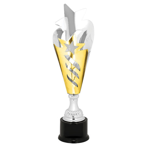 Silver / Gold Star Cup Trophy  on Weighted Plastic Base