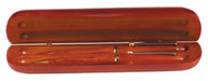 Engraved Rosewood Finish Pen & Pencil Set with Case