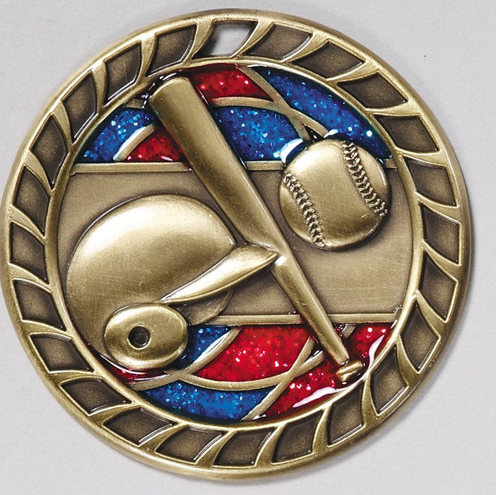 2-1/2" Baseball Glitter Glass Medallion