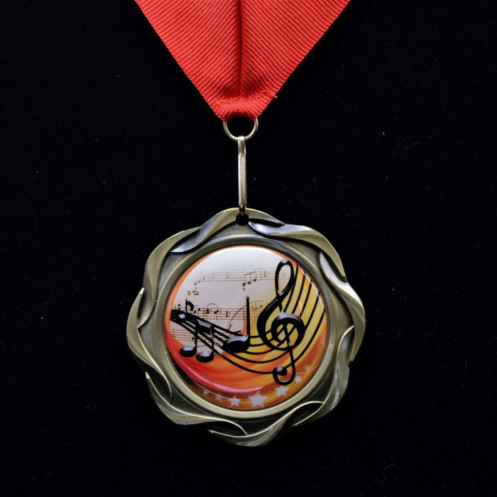 Music Fusion Medal with Colored Dome Insert
