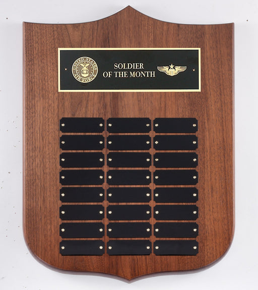 Genuine walnut military perpetual plaque