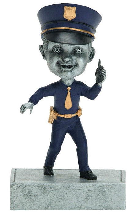 Police Bobblehead Trophy with engraving plate on the base