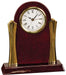 8 1/4" x 7 1/2" Rosewood Piano Finish Clock with Gold Columns