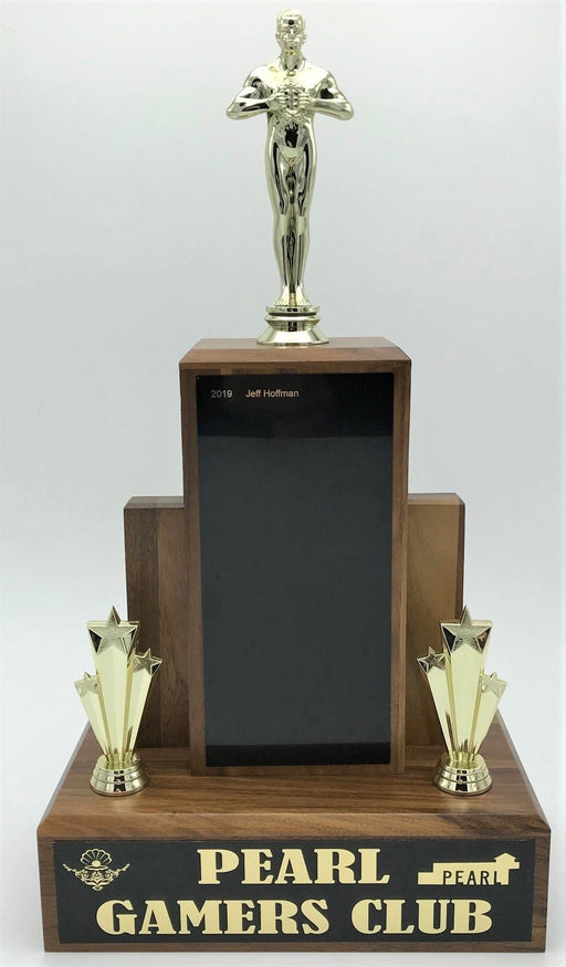 Rich Sculptured Genuine Walnut Perpetual Trophy