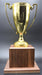 Metal Die Cast Cup Trophy, Gold Finish on Genuine Walnut Base