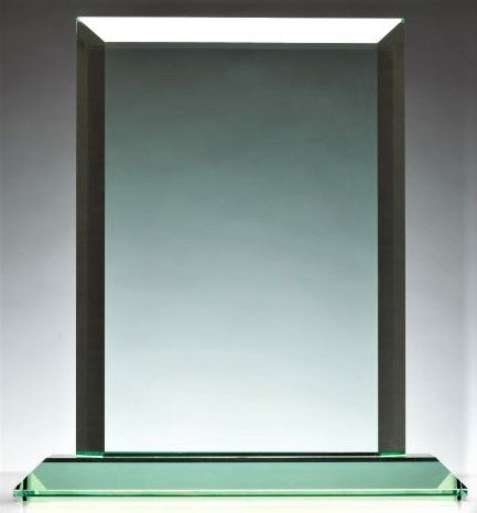Large Beveled Glass Rectangle Award on Base