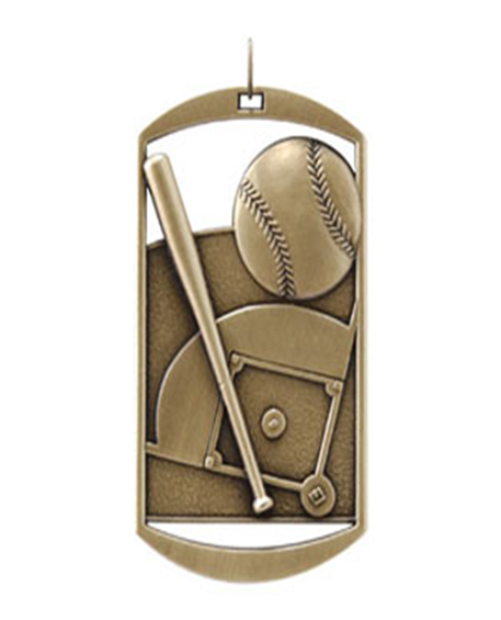 2-3/4" Dog Tag Baseball Medals