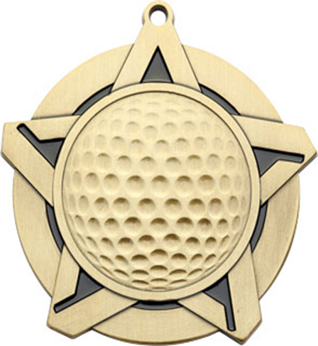 2-1/4" Super Star Golf Medals