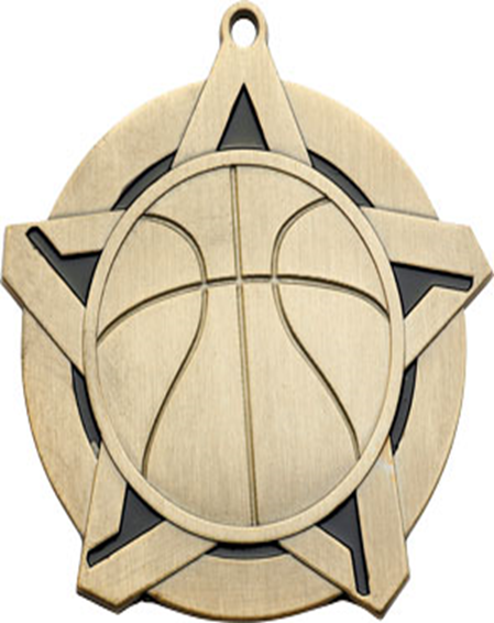 2-1/4" Super Star Basketball Medals